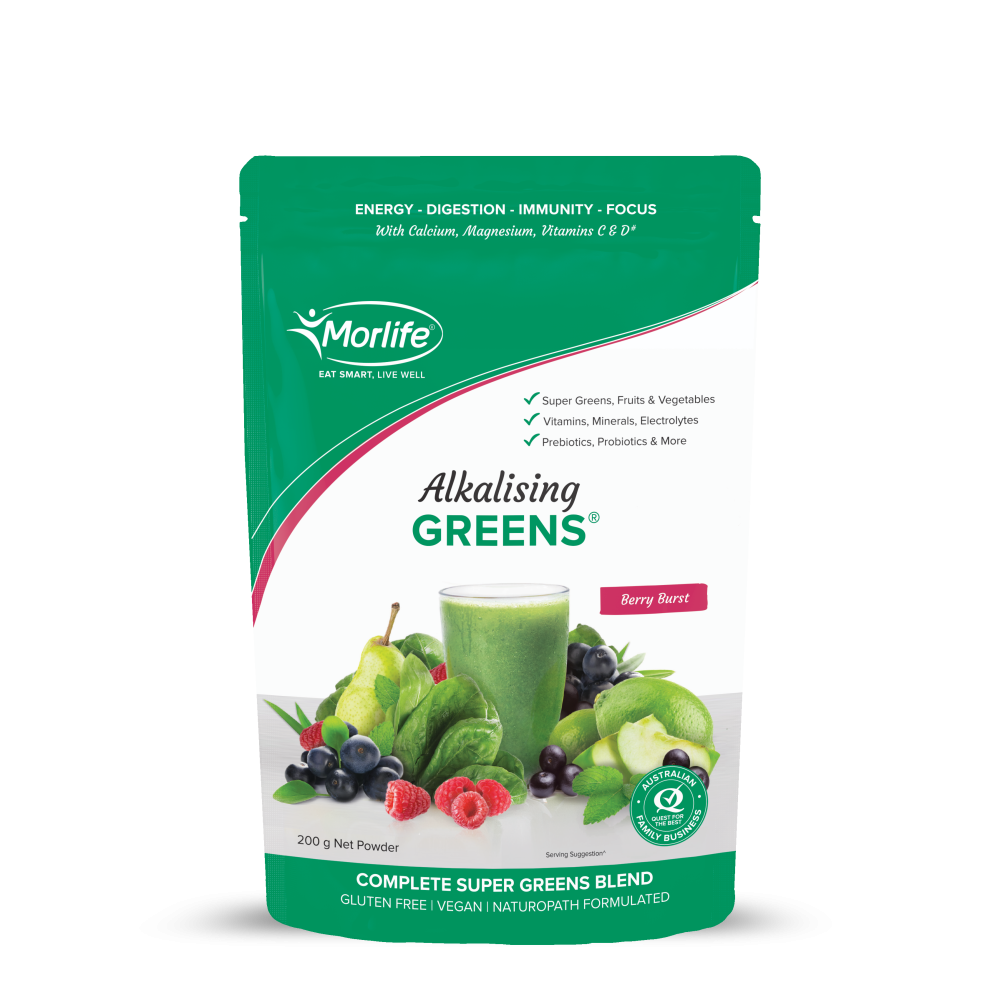 Morelife Alkalising greens berry burst 200g Front