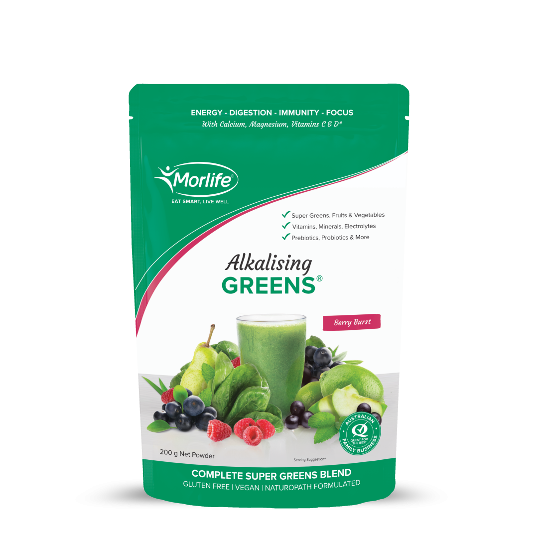 Morelife Alkalising greens berry burst 200g Front